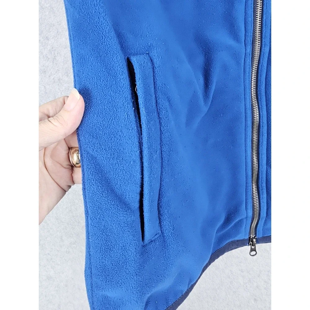 Southern Tide Vest Mens Medium Blue Navy Fleece Full Zip Nylon Yoke Outdoor
